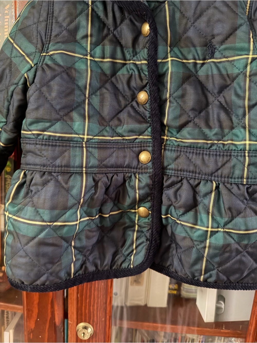 Ralph Lauren Quilted Plaid Infant Jacket - Green/Blue Size 12 Months - Picture 5 of 12